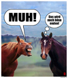 Cartoon: MUH! (small) by zenundsenf tagged cavalary,horses,food,scandal,cows,meat,pferdefleisch,nahrungsmittelskandal,cartoon,composing,zenf,zensenf,zenundsenf,andi,walter