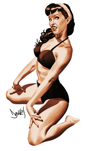 Cartoon: Betty Page (medium) by Darrell tagged pinup,model