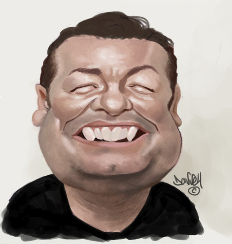 Cartoon: Ricky Gervais (medium) by Darrell tagged ricky,gervais