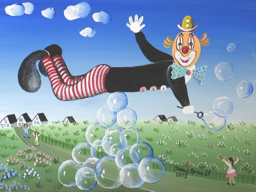 Cartoon: The clever Clown (medium) by irene brandt tagged illustration,illustrationen,clown,zirkus,fliegen,beruf,job,balance