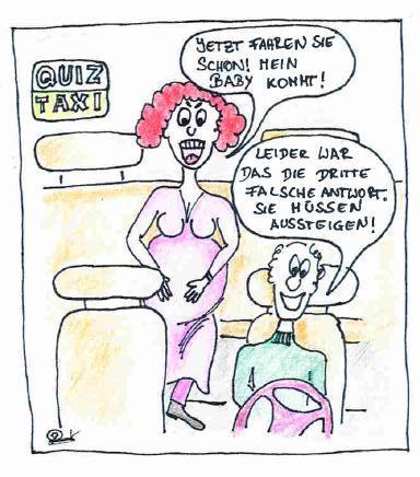 Cartoon: Quiz Taxi (medium) by unlustig tagged 02,