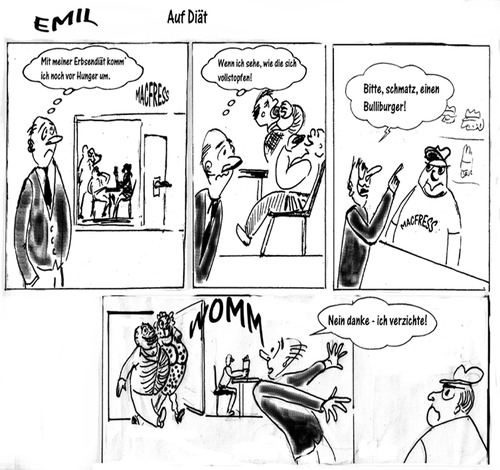 Cartoon: Emil Auf Diät (medium) by arno tagged abnehmen