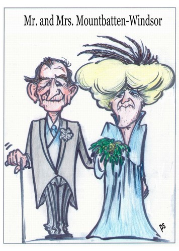 Cartoon: Mr. and Mrs. Mountbatten-Windsor (medium) by Peter Schnitzler tagged royal,highness