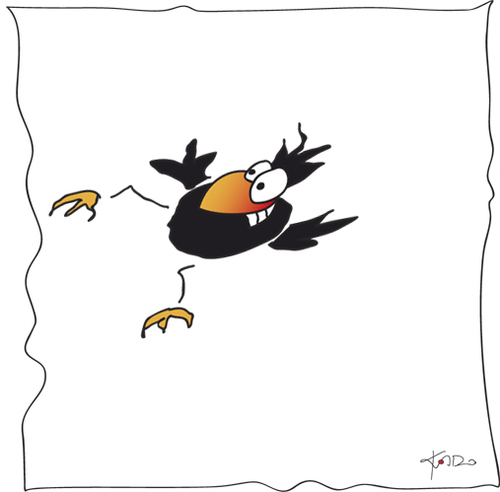 Cartoon: Die Kado-Krähe 2 (medium) by KADO tagged graz,styria,austria,kalcher,dominika,illustration,spass,humor,comic,cartoon,kadocartoons,kado,bird,animal,crow,krähe
