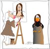 Cartoon: Die Entstehung der Mona Lisa (small) by KADO tagged kado kadocartoons cartoon comic humor spass illustration dominika kalcher austria styria graz