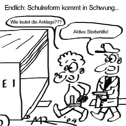 Cartoon: Schulreform (medium) by Walwing tagged schule,lehrer,polizei,schulreform,pisa,