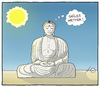 Cartoon: Buddhas smile (small) by badham tagged buddha,wetter,sonne,religion,sommer,badham