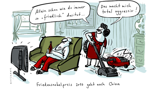 Cartoon: friedensnobelpreis 2010 (medium) by kittihawk tagged friedensnobelpreis,2010,china