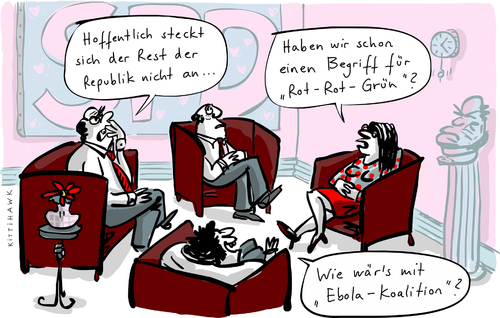 Cartoon: Rot Rot Grün Thüringen (medium) by kittihawk tagged bund,spitze,spd,namensgebung,beratung,ampel,jamaika,ebola,nennen,name,koalition,grün,rot,thüringen,2014,kittihawk,anstecken,begriff,rest,der,republik,deutschland,kittihawk,2014,thüringen,rot,grün,koalition,name,nennen,ebola,jamaika,ampel,beratung,namensgebung,spd,spitze,bund