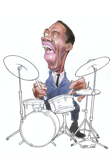 Cartoon: Art Blakey (medium) by Ricardo Soares tagged music,jazz