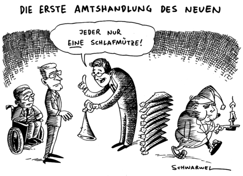 Cartoon: Amtseinführung Bundespräsident (medium) by Schwarwel tagged amtseinführung,bundespräsident,wulff,karikatur,schwarwel