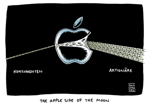 Cartoon: Apple unerwartet hohe Gewinne (medium) by Schwarwel tagged apple,unerwartet,hohe,gewinne,aktionäre,karikatur,schwarwel,konsument,apple,unerwartet,hohe,gewinne,aktionäre,karikatur,schwarwel,konsument