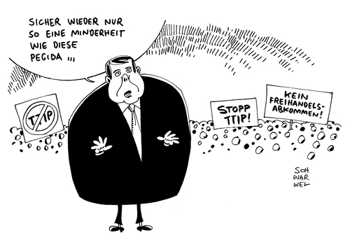 Cartoon: G7 Proteste TTIP (medium) by Schwarwel tagged g7,proteste,ttip,münchen,karikatur,schwarwel,minderheit,pegida,freihandelsabkommen,g7,proteste,ttip,münchen,karikatur,schwarwel,minderheit,pegida,freihandelsabkommen