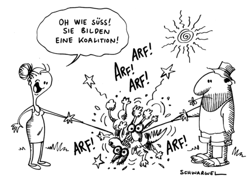 Cartoon: Koalition (medium) by Schwarwel tagged koalition,regierung,bundesregierung,deutschland,krise,streit,uneinigkeit,karikatur,schwarwel