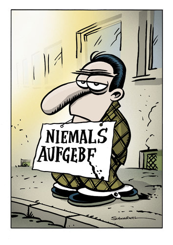 Cartoon: Niemals aufgeben (medium) by Schwarwel tagged schweinevogel,witz,der,woche,el,depressivo,schwarwel,niemals,aufgeben