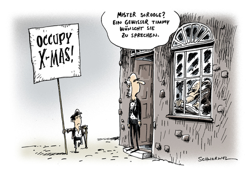 Cartoon: Occupy Wall Street (medium) by Schwarwel tagged occupy,wall,street,protest,bewegung,europa,deutschland,karikatur,schwarwel,wall street,europa,deutschland,bewegung,wall,street