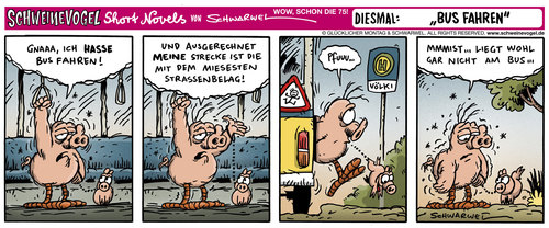 Schweinevogel Cartoon Schwarwel