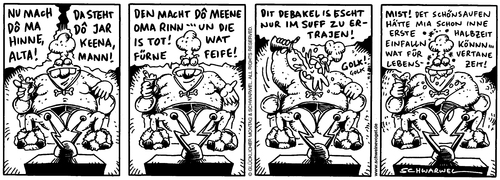 Cartoon: Schweinevogel HOSSA! Swampie (medium) by Schwarwel tagged schwarwel,schweineovgel,swampie,hossa,witz,cartoon,comic,comicstrip,funny,fernsehen,fußball,bier,suff,halbzeit,comic,fußball,bier,fernsehen