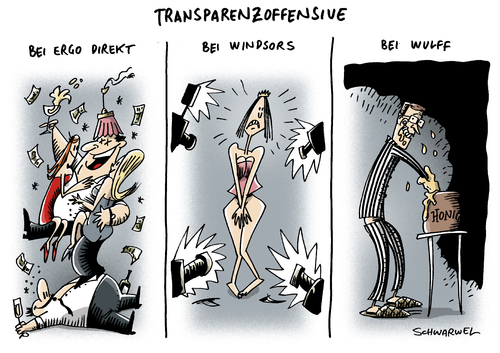 Cartoon: Transparenzoffensive (medium) by Schwarwel tagged transparenzoffensive,ergo,webseite,skandal,wulff,windsors,karikatur,schwarwel,transparenzoffensive,ergo,webseite,skandal,wulff,windsors,karikatur,schwarwel