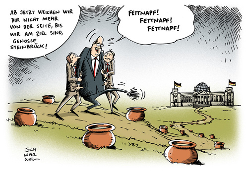 Cartoon: Wahl Nidersachsen SPD Steinbrüc (medium) by Schwarwel tagged wahl,niedersachsen,steinbrück,kanzlerkandidat,kanzler,politik,deutschland,spd,karikatur,schwarwel