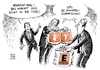 Cartoon: Edeka Tengelmann Fusion (small) by Schwarwel tagged gutachten,ministererlaubnis,minister,erlaubnis,fusion,monopol,kommission,edeka,tengelmann,karikatur,schwarwel,wirtschaft,finanzen