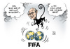 Cartoon: FIFA Blatter umstritten (small) by Schwarwel tagged fifa,fußball,weltfußballverband,neuer,präsident,wahl,karikatur,schwarwel,sepp,blatter