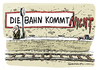 Cartoon: Geplanter Bahnstreik ab Dienstag (small) by Schwarwel tagged bahn,streik,deutschland,deutsche,gewerkschaft,störung,verkehr,regional,pendler,protestwelle,zug,warnstreik,reisende,passagier