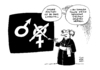 Cartoon: Homo Debatte Kirche Schule Sex (small) by Schwarwel tagged homo,homosexualität,debatte,streit,kirche,pabst,schule,lehrer,schüler,sexualität,sexuelle,vielfalt,karikatur,schwarwel