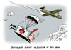 Cartoon: Steinmeier reist in den Irak (small) by Schwarwel tagged irak,krise,waffenlieferung,waffen,gewalt,terror,krieg,hilfsgüter,außenminister,steinmeier,karikatur,schwarwel,flugzeug,armee,solaten,heer,panzer,rakete