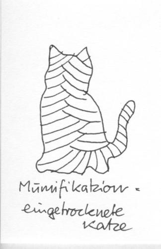Cartoon: Katzenlexikon (medium) by manfredw tagged katze,mumie,trocken