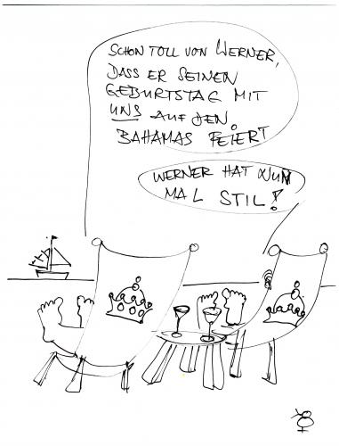 Cartoon: Werner hat Geburtstag (medium) by manfredw tagged werner,bahamas
