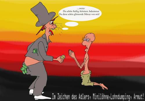 Cartoon: Deutschland (medium) by Peter Losch tagged deutschland,geld,lohn,arbeit,armut,reichtum