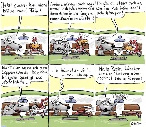 Cartoon: Fahren in höchster Vollendung (medium) by Ratte Ludwig tagged ratte,ludwig,gerda,auto,fahren,führerschein,cartoon