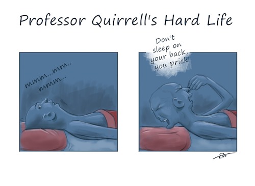 Cartoon: Poor professor (medium) by tinotoons tagged harry,potter,quirrell,tinotoons,voldemort