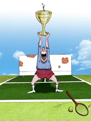 Cartoon: Winner (medium) by tinotoons tagged tenis,sport,win,joy,