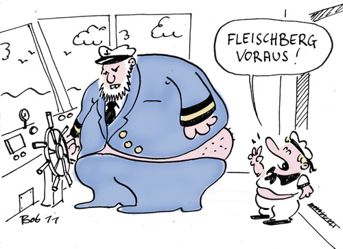 Cartoon: Ahoi! (medium) by bob tagged seefahrt,eisberg,fettsack,kapitän,matrose,schiff,boot