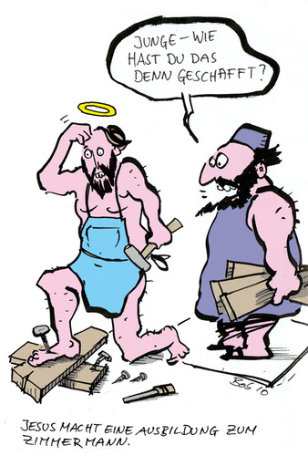 Cartoon: If I were a carpenter (medium) by bob tagged jesus,hammer,nagel,berufsausbildung,zimmermann
