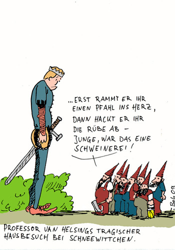 Cartoon: schneewittchen (medium) by bob tagged schneewittchen,sieben,zwerge,dracula,van,helsing,vampir,märchen