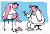 Cartoon: If I had a hammer (small) by bob tagged arzt doktor praxis hammer hämmerchen patient knie bob hack