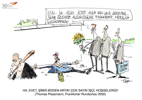 Cartoon: 50 Yil 50 Karikatür (medium) by toonpool com tagged germany,turkey,50,years,migration