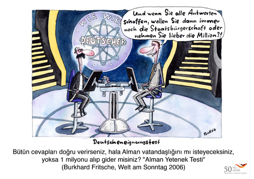 Cartoon: 50 Yil 50 Karikatür (medium) by toonpool com tagged turkey,germany,50,years,migration