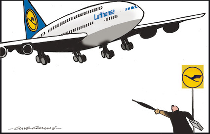 Cartoon: Airbus A380 Contest (medium) by toonpool com tagged lufthansa,airbus380,airbus,plane,flugzeug,contest