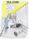 Cartoon: Restrisiko (small) by Busch Cartoons tagged arbeitssicherheit,unfall,sturz,restrisiko,sicherheit,absperrung,arbeit,chef,mitarbeiter