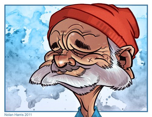 Cartoon: Bill Murray Caricature (medium) by nolanium tagged bill,murray,caricature,steve,zissou,the,life,aquatic,nolan,harris,nolanium