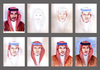 Cartoon: Portrait stages (small) by Abdul Salim tagged portrait stages watercolor art saudi arabia