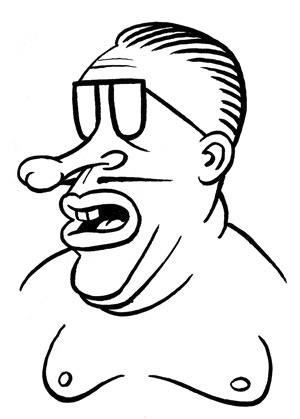 Cartoon: toon 10 (medium) by kernunnos tagged man,boobs,nose,glasses,hair,pencil,thin,mustache