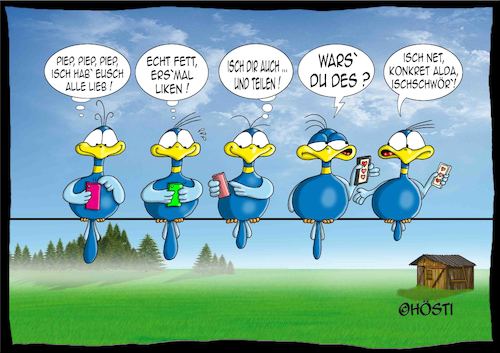 Cartoon: Höstis Batty Birds (medium) by Hösti tagged hösti,cartoons,hoesti,stephan,höstermann,batty,birds