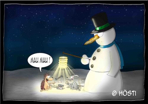 Cartoon: Höstis Die Schneemanns (medium) by Hösti tagged hösti,cartoons,hoesti,stephan,höstermann,schneemann,die,schneemanns,winter,glühwein,frost