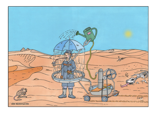 Cartoon: EXTREM REISEN 5 (medium) by JWD tagged extremreisen,survival,gb,briten,engländer,wüste,wasser,durst,regen,wetterabenteuerurlaub,meer,schiff,fisch,katze,badewanne,atom,atomversuche,insel