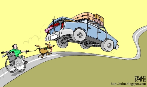 Cartoon: rush (medium) by raim tagged car,dogs,holidays